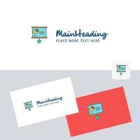 Presentation chart vector logotype with business card template Elegant corporate identity Vector