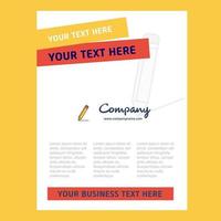 Pencil Title Page Design for Company profile annual report presentations leaflet Brochure Vector Background