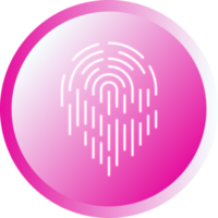 Push buttons finger scan identification icon element for decorative abstract background website png