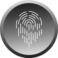 Drucktasten-Fingerscan-Identifikationssymbolelement für dekorative Website mit abstraktem Hintergrund png