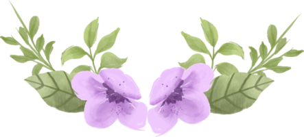 élégant arrangement de fleurs aquarelle violet png