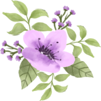 elegant purple watercolor flower arrangement png