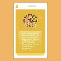 vector de diseño de diseño de banner vertical móvil de pizza