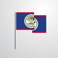 vector de diseño de bandera ondeante de belice