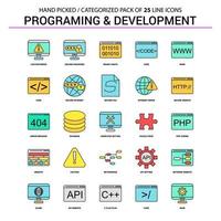 programación y desarrollo conjunto de iconos de línea plana diseño de iconos de concepto de negocio vector