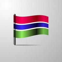 Gambia waving Shiny Flag design vector