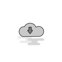 Downloading Web Icon Flat Line Filled Gray Icon Vector