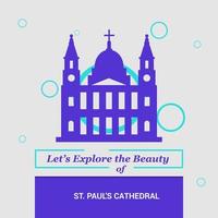 Lets Explore the beauty of St pauls Cathedral London UK National Landmarks vector