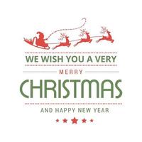 Christmas greetings card with typography and white background vector