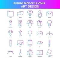 25 Blue and Pink Futuro Art and Design Icon Pack vector