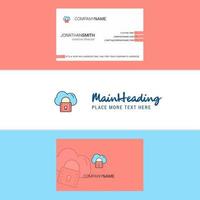 Beautiful Secure cloud Logo and business card vertical Design Vector
