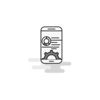 Mobile setting Web Icon Flat Line Filled Gray Icon Vector