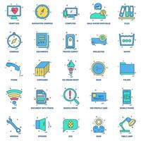 25 Business Concept Mix Flat Color Icon set vector