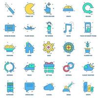 25 conjunto de iconos de color plano de mezcla de concepto de negocio vector