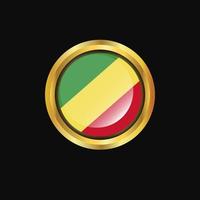 Republic of the Congo flag Golden button vector