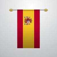 bandera colgante españa vector