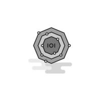 Chemical bonding Web Icon Flat Line Filled Gray Icon Vector