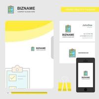 Check list Business Logo File Cover Visiting Card and Mobile App Design Vector Illustration