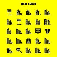 Real Estate Solid Glyph Icon Pack For Designers And Developers Icons Of Real Estate Help Home House Info Real Estate Vector