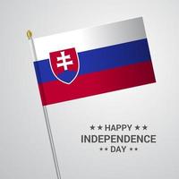 Slovakia Independence day typographic design with flag vector