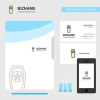 Coffin Business Logo File Cover Visiting Card and Mobile App Design Vector Illustration