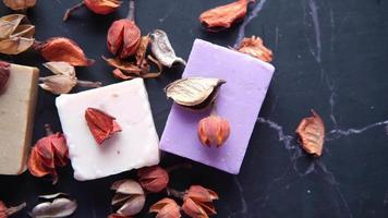Soap bars with dried flowers video