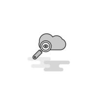 buscar en la nube web icono línea plana llena vector icono gris