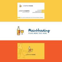 Beautiful Drinks Logo and business card vertical Design Vector