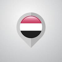 Map Navigation pointer with Yemen flag design vector
