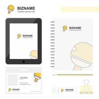 Table tennis racket Business Logo Tab App Diary PVC Employee Card and USB Brand Stationary Package Design Vector Template