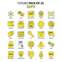 GDPR Icon Set Yellow Futuro Latest Design icon Pack vector