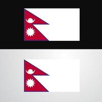 diseño de banner de bandera de nepal vector