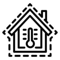 Control home temperature icon, outline style vector