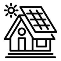 Eco house icon, outline style vector