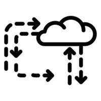 Cloud direction icon, outline style vector