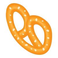 Bavarian pretzel icon, isometric style vector
