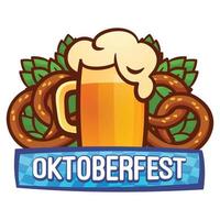 Oktoberfest festival logo, cartoon style vector