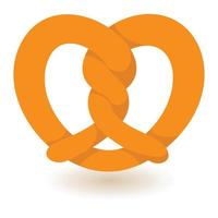 Traditional pretzel icon, flat style vector