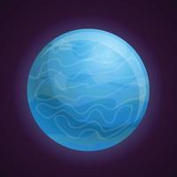 Neptune planet icon, cartoon style vector