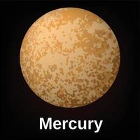 Mercury planet icon, realistic style vector