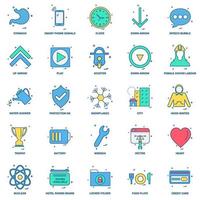 25 Business Concept Mix Flat Color Icon set vector