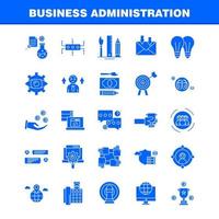 Business Administration Solid Glyph Icons Set For Infographics Mobile UXUI Kit And Print Design Include Document File Bill Dollar Document File Pen Calendar Collection Modern Infographic L vector