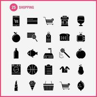 Shopping Solid Glyph Icon for Web Print and Mobile UXUI Kit Such as Cart Trolley Buy Add Cart Trolley Buy Remove Pictogram Pack Vector