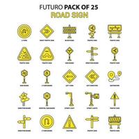 Road Sign Icon Set Yellow Futuro Latest Design icon Pack vector