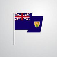 vector de diseño de bandera ondeante de islas turcas y caicos