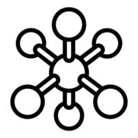 Molecule icon, outline style vector