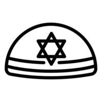 Kippah icon, outline style vector