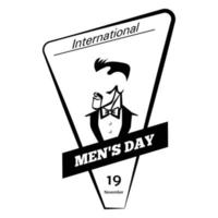 Global men day icon, simple style vector
