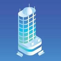 Intelligent building icon, isometric style vector