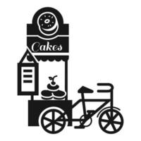icono de quiosco de pasteles callejeros, estilo simple vector